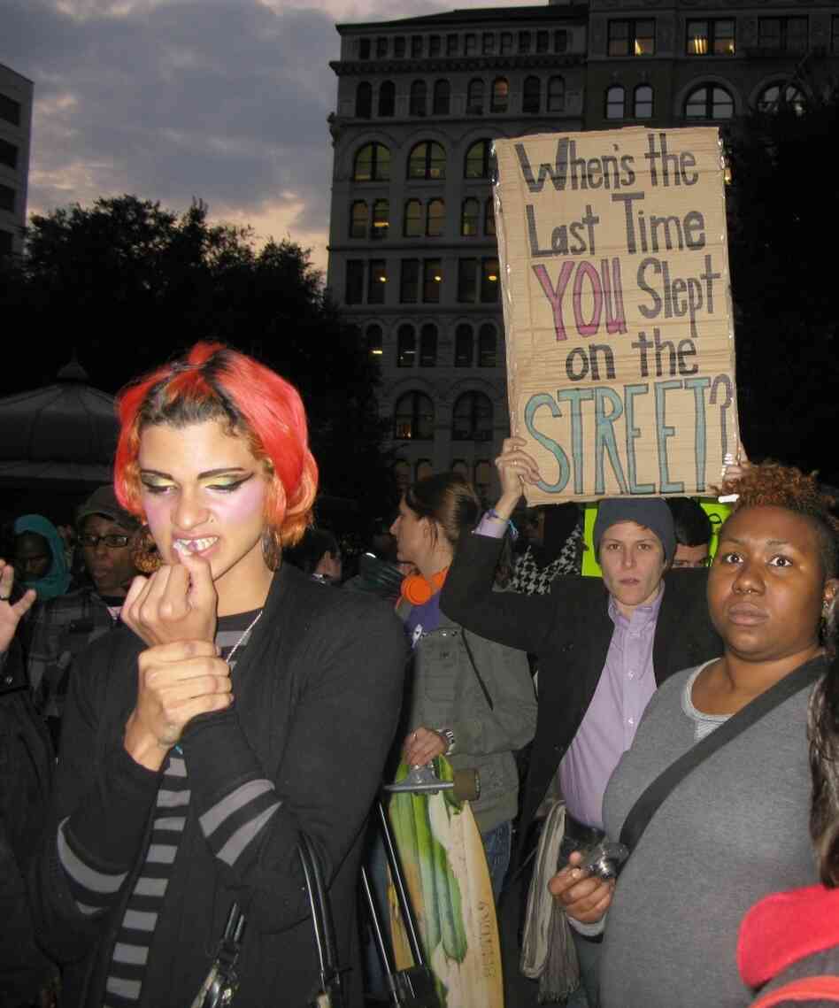 LGBT youth gathered in Union Square in late October to protest New York City's policies toward the homeless. LGBT youth gathered in Union Square in late October to protest New York City's policies toward the homeless.