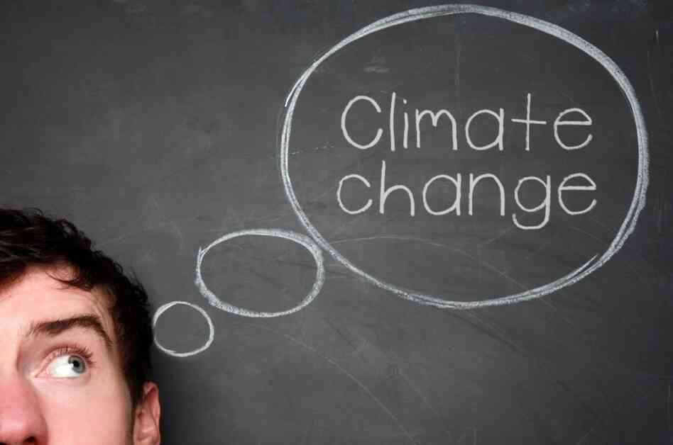 Man thinks about climate change.