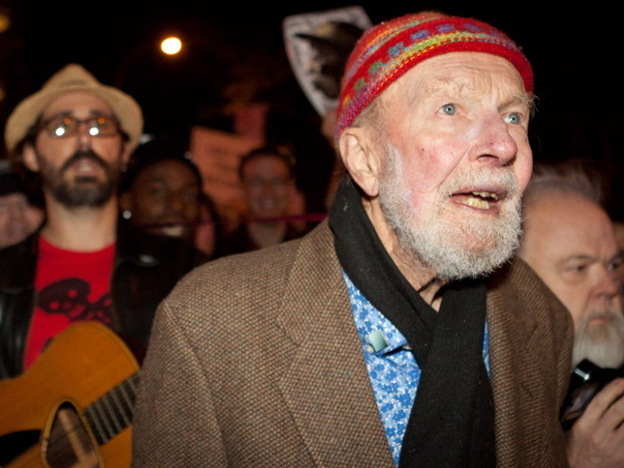 Activist musician Pete Seeger, 92, at the Occupy Wall Street protests in New York City last month. He's part of the oldest old generation.Â 