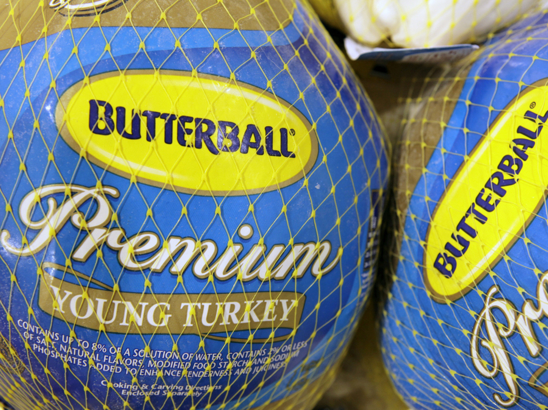 Butterball frozen turkeys on display in a supermarket in Ohio. 