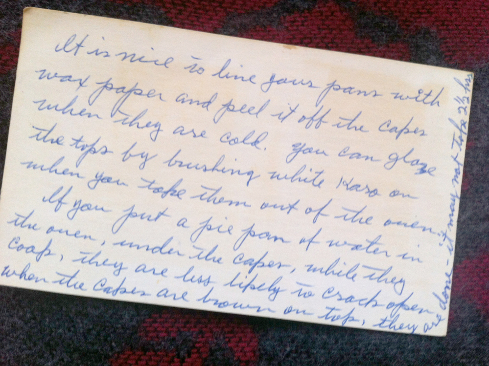 And Linda's mother wrote the rest of the recipe on the back.