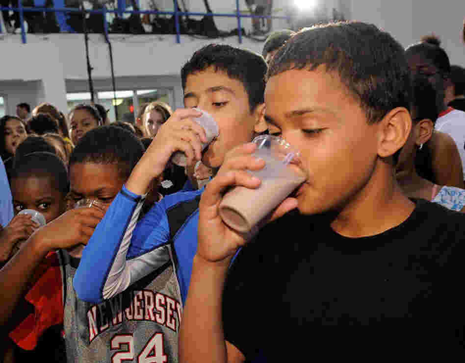 Across the country, schools have been tossing chocolate milk out of lunchrooms. But these New York City kids chugged low-fat chocolate milk as part of Refuel America. Launched in the summer of 2010, the campaign promotes the drink for post-exercise recovery. Across the country, schools have been tossing chocolate milk out of lunchrooms. But these New York City kids chugged low-fat chocolate milk as part of Refuel America. Launched in the summer of 2010, the campaign promotes the drink for post-exercise recovery.