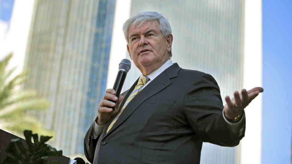 Republican presidential candidate Newt Gingrich, the former House speaker, speaks to supporters during a rally in Jacksonville, Fla., on Thursday. 