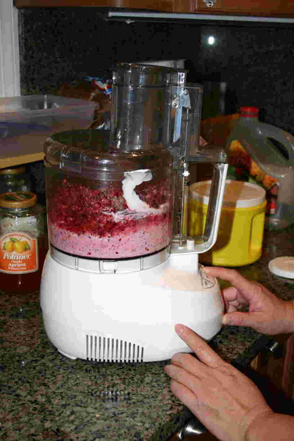 Mix one more time.