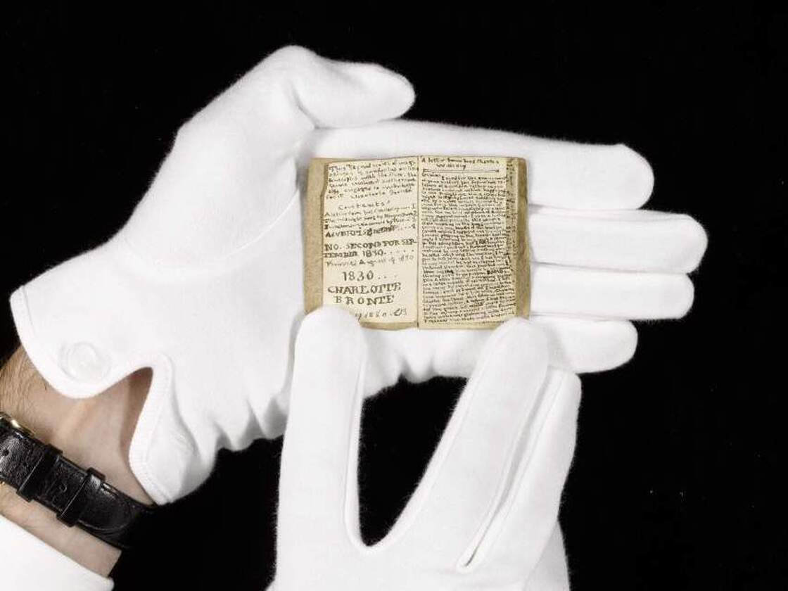 Charlotte Bronte's recently discovered manuscript contains more than 4,000 words painstakingly crammed onto 19 pages, each measuring approximately 35-by-61 millimeters.