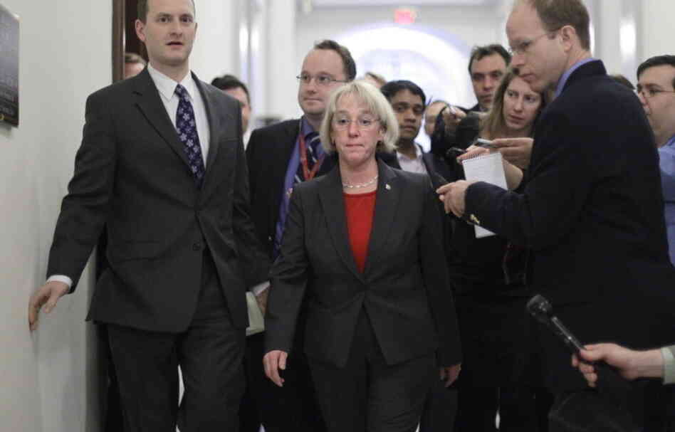 Democratic Sen. Patty Murray, the supercommittee co-chairwoman, arrives to meet in the Capitol Hill office of Democratic Sen. John Kerry with other members of the deficit reduction panel on Monday. 