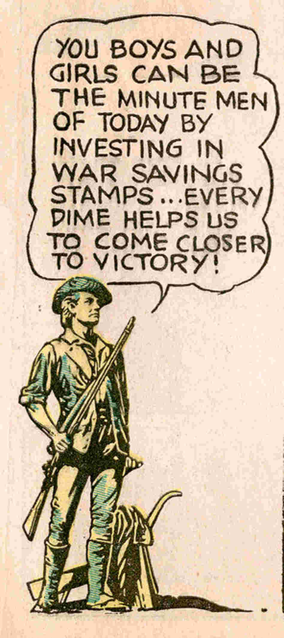 Also in 1941, the Treasury started selling U.S. Savings Stamps which could be bought for as little as a dime. Children were encouraged to fill an album with the stamps and then exchange it for a savings bond.