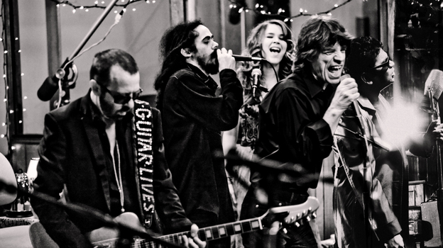 Superheavy: (left to right) Dave Stewart, Damian Marley, Joss Stone, Mick Jagger and A.R. Rahman.