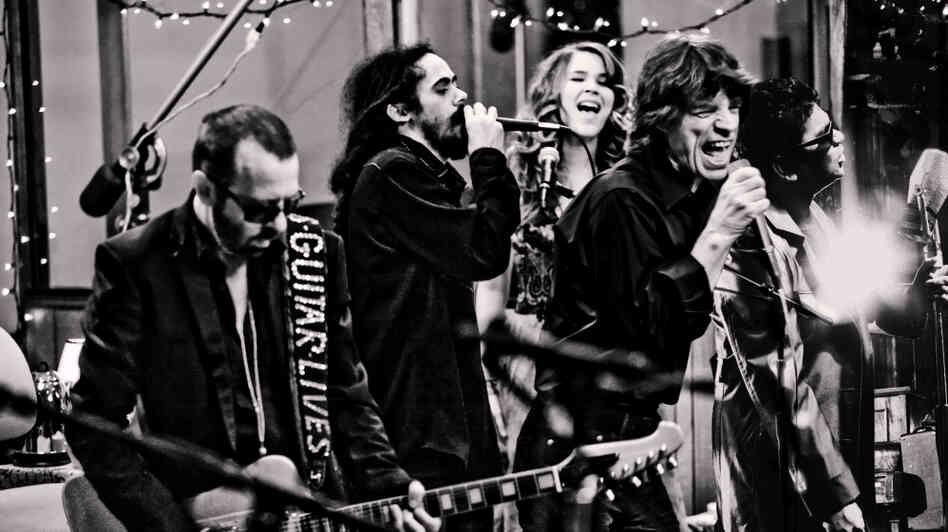 Superheavy: (left to right) Dave Stewart, Damian Marley, Joss Stone, Mick Jagger and A.R. Rahman.