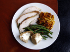 Chris Kimball uses "secret" ingredients to make his Thanksgiving dishes special, including herb roasted turkey, green beans, corn-flake stuffing and multigrain rolls. And for dessert, he made a spiced pumpkin cheesecake. Chris Kimball uses "secret" ingredients to make his Thanksgiving dishes special, including herb roasted turkey, green beans, corn-flake stuffing and multigrain rolls. And for dessert, he made a spiced pumpkin cheesecake.