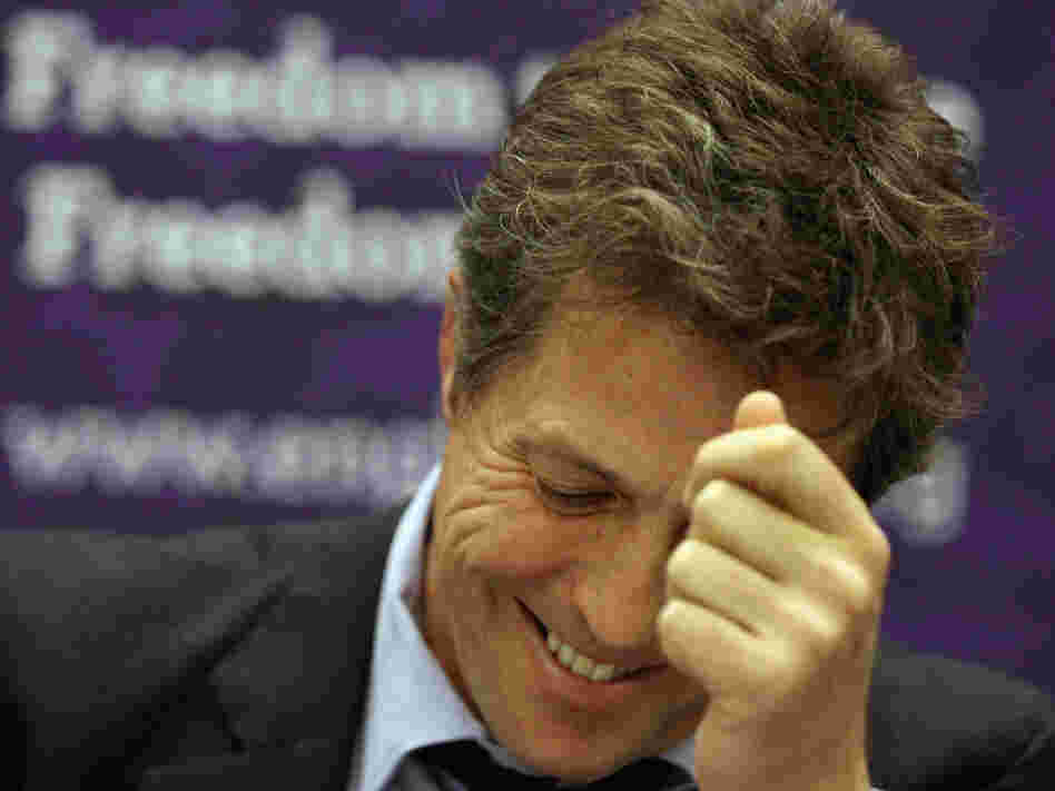 British actor Hugh Grant attends a fringe meeting during the Conservative Party Conference at Manchester Central on October 4, 2011.