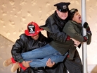 Triple-dog-dared: Jonathan Burke, George Wolffe, Nicholas Daniel Gonzalez and Adam Pelty re-create a much-loved scene from A Christmas Story in the new stage musical version. Triple-dog-dared: Jonathan Burke, George Wolffe, Nicholas Daniel Gonzalez and Adam Pelty re-create a much-loved scene from A Christmas Story in the new stage musical version.
