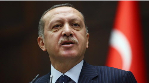 Turkeyish Prime Minister Recep Tayyip Erdogan during his address today in Ankara. (AP)