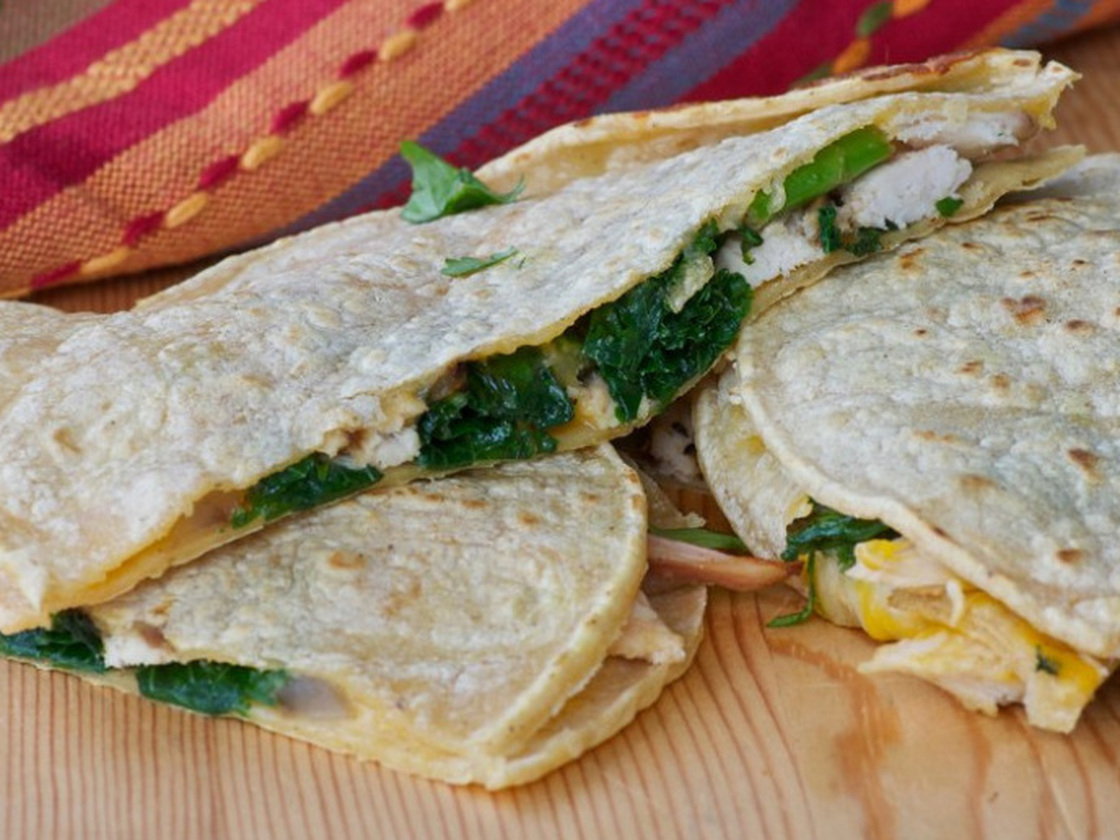 Cheesy Turkey And Kale Quesadillas 