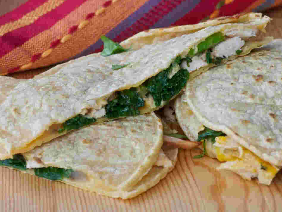 Cheesy Turkey And Kale Quesadillas 