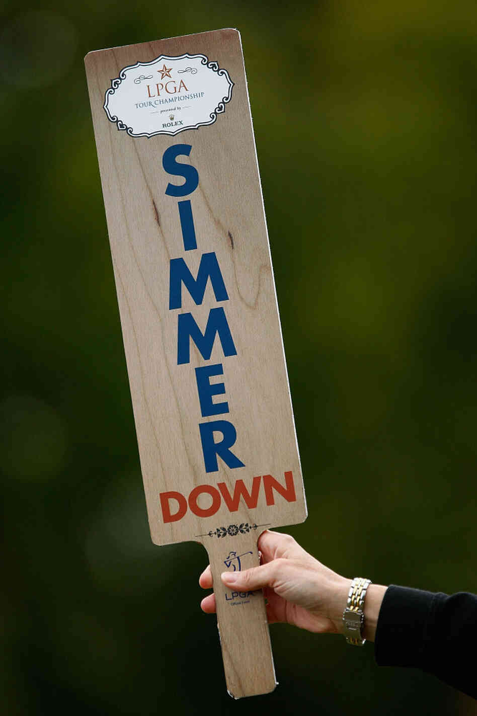 Rep. Shelley Moore Capito says that her father once resorted to using a "quiet" paddle, like this one seen at a Texas golf tournament, to calm things down during her family's Thanksgiving dinner. Rep. Shelley Moore Capito says that her father once resorted to using a "quiet" paddle, like this one seen at a Texas golf tournament, to calm things down during her family's Thanksgiving dinner.