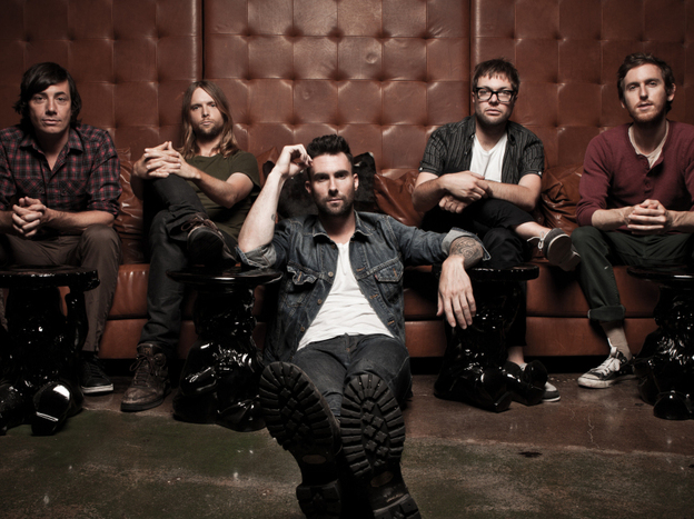 Adam Levine (center) and the rest of Maroon 5.