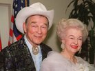 Actors Roy Rogers and Dale Evans are shown in this photo, as Roy sports a bolo tie honoring his horse, Trigger. Actors Roy Rogers and Dale Evans are shown in this photo, as Roy sports a bolo tie honoring his horse, Trigger.