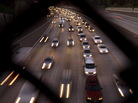 To grandmother's house they go: A highway in San Diego last evening. To grandmother's house they go: A highway in San Diego last evening.