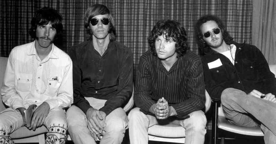 Founded in Los Angeles in 1960s, The Doors (left to right: drummer John Densmore, keyboard player Ray Mansarek, vocalist Jim Morrison and guitarist Robby Krieger) took their name from Aldous Huxley's 1954 book, The Doors of Perception. Founded in Los Angeles in 1960s, The Doors (left to right: drummer John Densmore, keyboard player Ray Mansarek, vocalist Jim Morrison and guitarist Robby Krieger) took their name from Aldous Huxley's 1954 book, The Doors of Perception.
