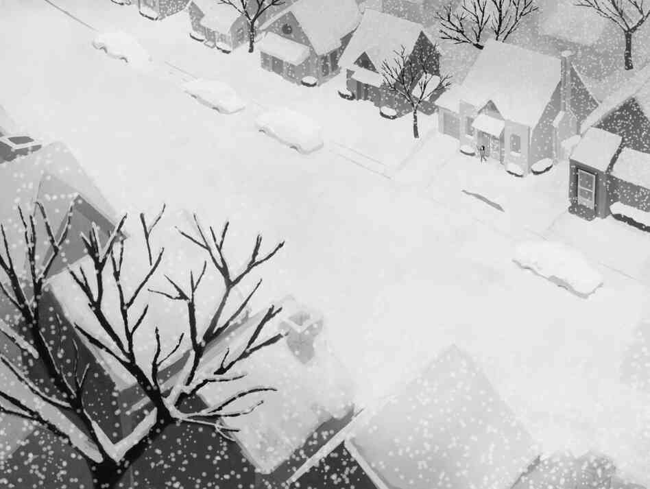 Illustration: A snowy street. Illustration: A snowy street.