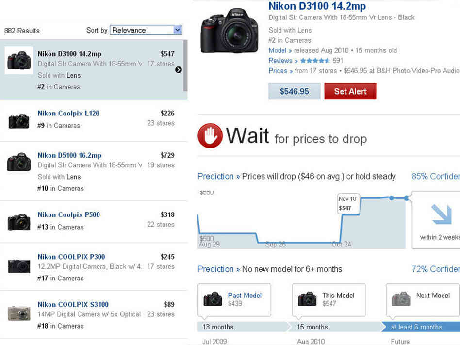 Because of the ability to cheaply process terabytes of information, companies can analyze all kinds of things that weren't possible before, like Decide.com's price prediction tool that exposes the surprising volatility of consumer electronic prices.
