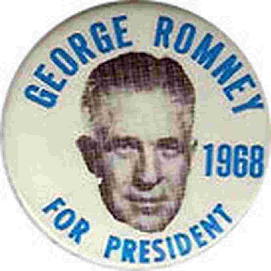 A button from George Romney's 1968 Republican campaign for president. A button from George Romney's 1968 Republican campaign for president.