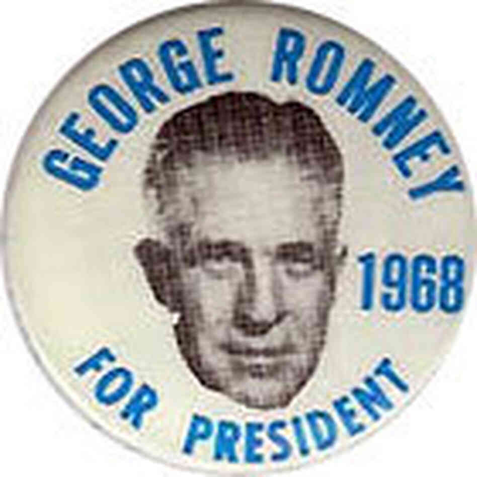 A button from George Romney's 1968 Republican campaign for president. A button from George Romney's 1968 Republican campaign for president.