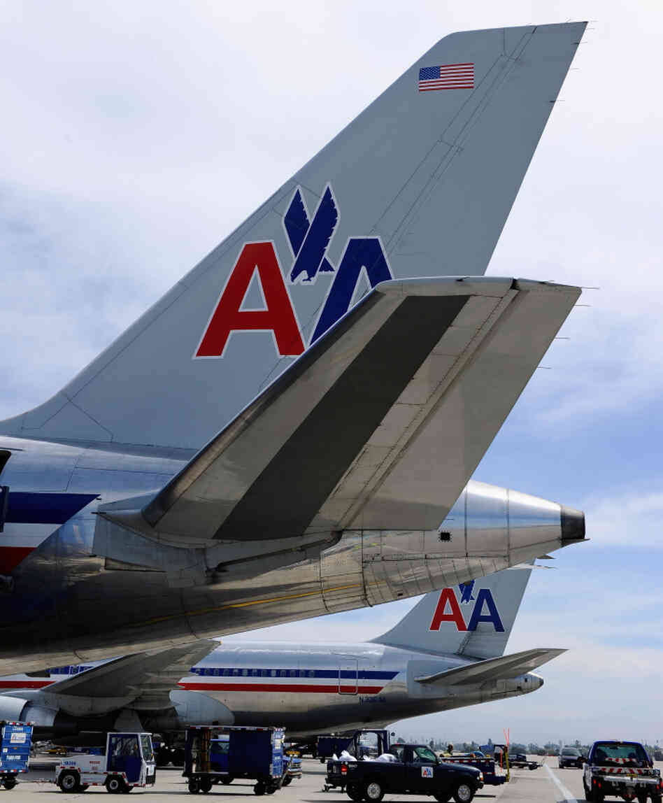 American Airlines jets at Los Angeles International Airport.