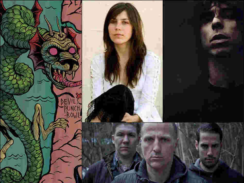 Clockwise from top left: Artwork from Witch Mountain's South of Salem, Julia Holter, The Psychic Paramount, Tombs. Clockwise from top left: Artwork from Witch Mountain's South of Salem, Julia Holter, The Psychic Paramount, Tombs.