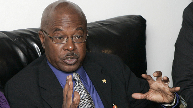 Julian White, former director of Florida A&M University's famed Marching 100 band, speaks at a news conference in Tallahassee, Fla. 