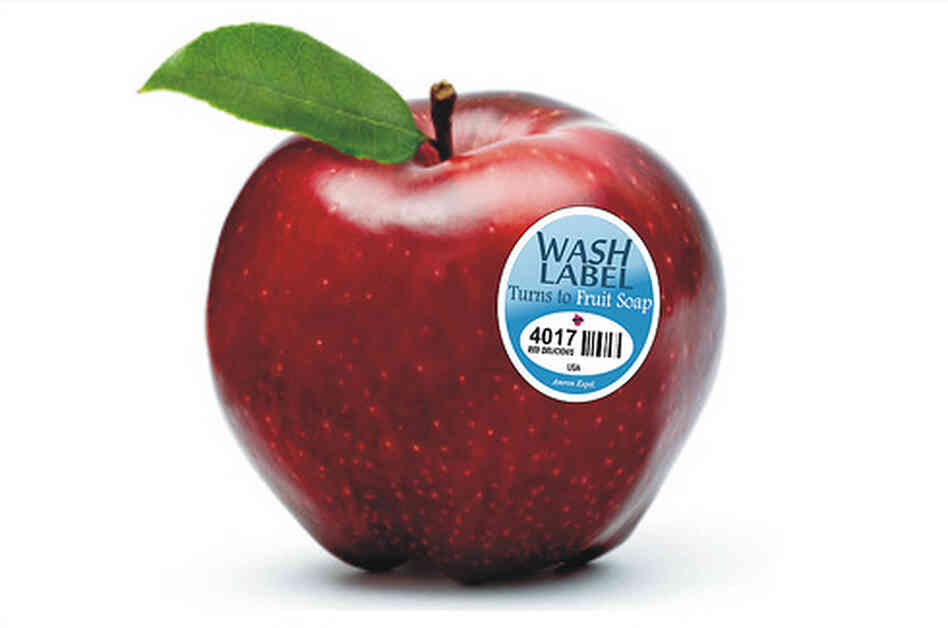 Some fruit labels can turn into a wash to clean your fruit