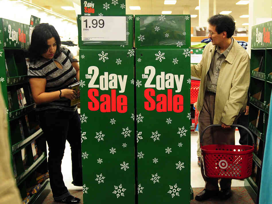 Shoppers browse through items on sale at a Target store in Rosemead, east of Los Angeles on November 25, 2011. Numbers indicate a strong Black Friday despite the weak economy. We'll recap the start to the shopping season in today's first hour. AFP PHOTO / Frederic J. BROWN Shoppers browse through items on sale at a Target store in Rosemead, east of Los Angeles on November 25, 2011. Numbers indicate a strong Black Friday despite the weak economy. We'll recap the start to the shopping season in today's first hour. AFP PHOTO / Frederic J. BROWN