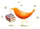 Illustration: bird holds books in its beak. Illustration: bird holds books in its beak.
