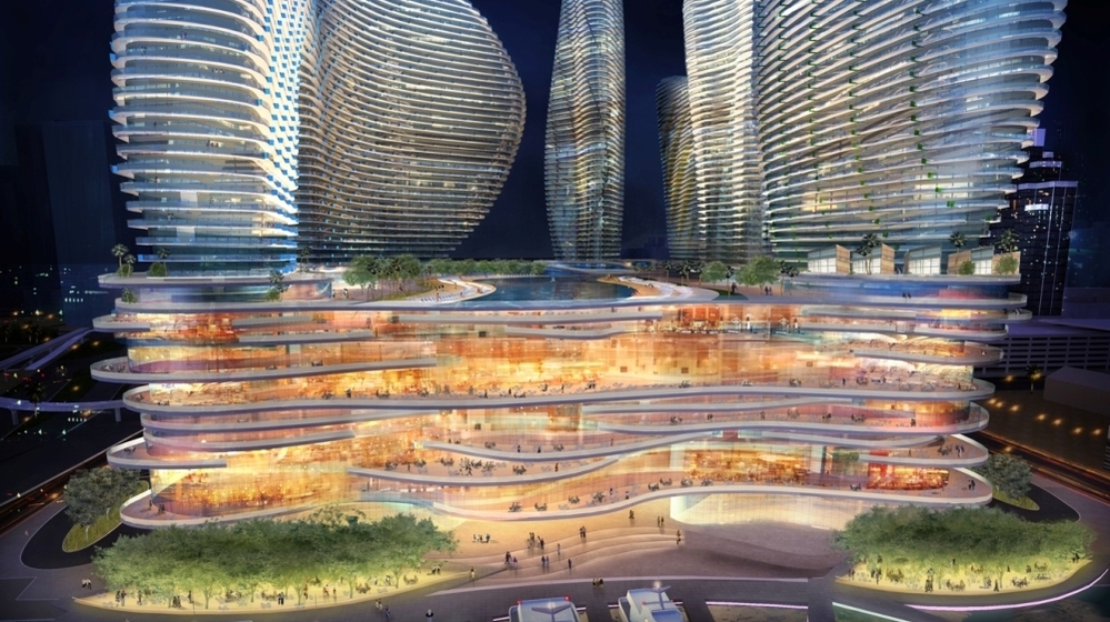 An design rendering shows the Genting Group's proposed casino and resort complex on Miami's Biscayne Bay. The Malaysian developer's plans are meeting resistance in Florida, where casinos are tightly controlled.