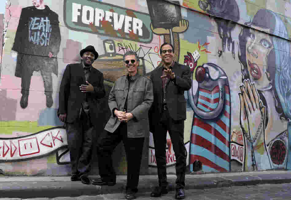 Chick Corea (center) won two Grammy Award nominations for his album Forever, a collaboration with Lenny White (left) and Stanley Clarke.