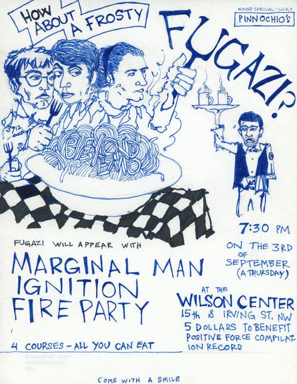 Detail of the flyer from Fugazi's first show in 1987.