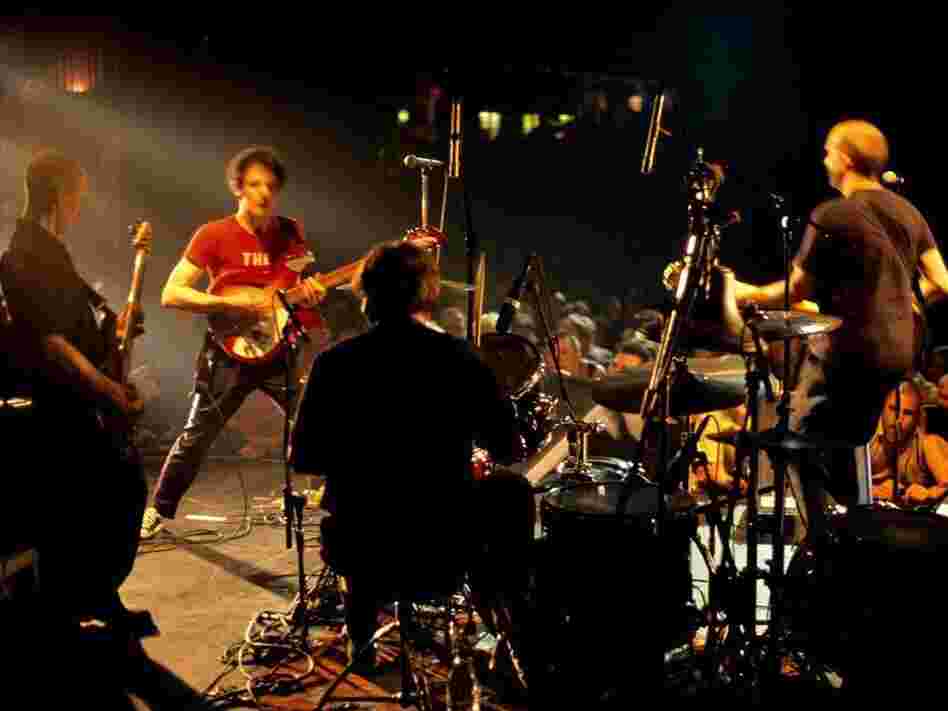 Fugazi on stage in 2000.