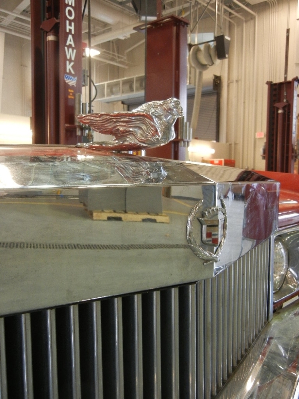 The hood ornament on Chuck Berry's 1973 Eldorado is the factory original — "amazing," Smithsonian fleet manager Bill Griffiths says.