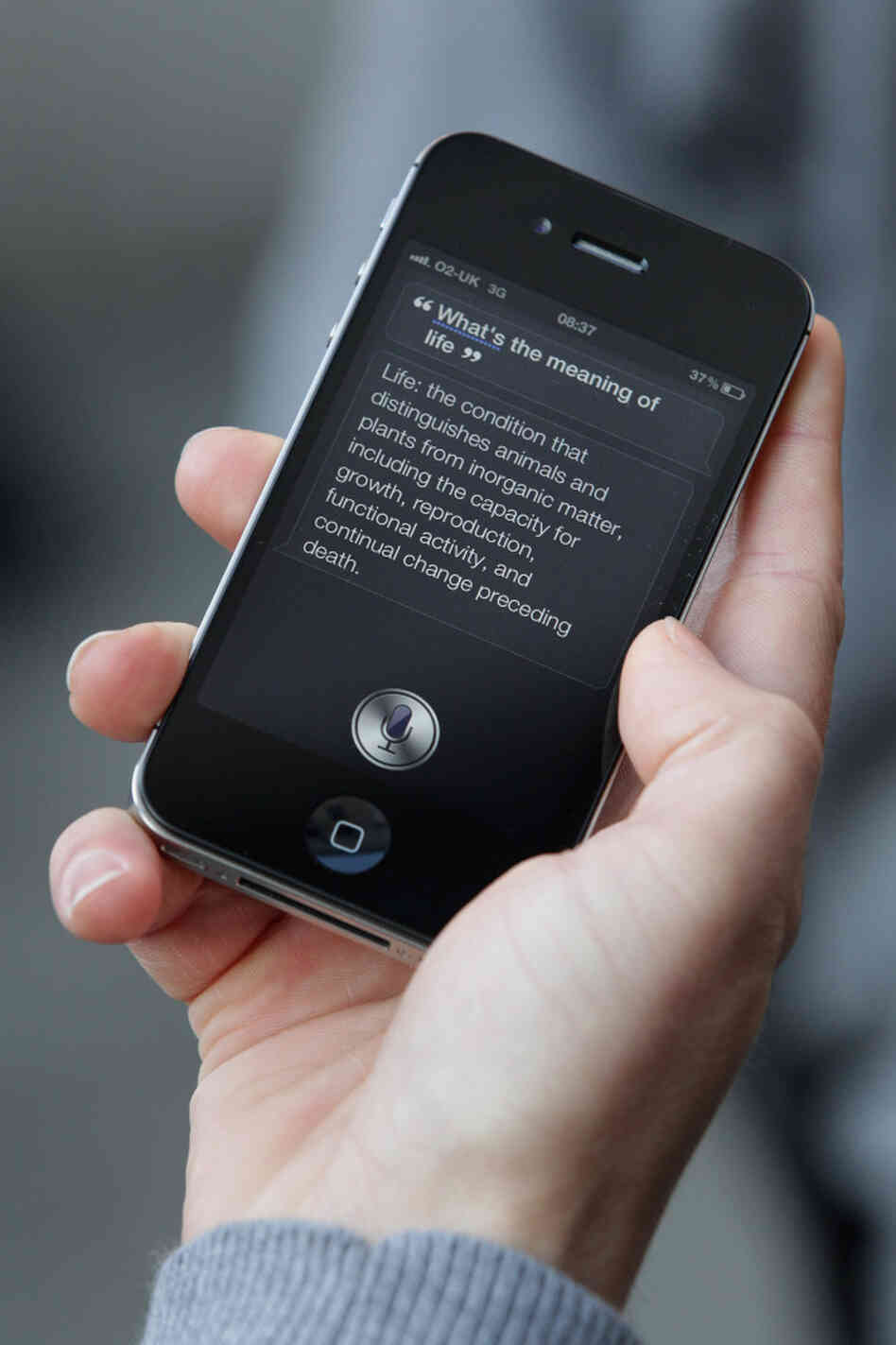Apple's new iPhone 4S includes a personal assistant, Siri, that responds to user queries.