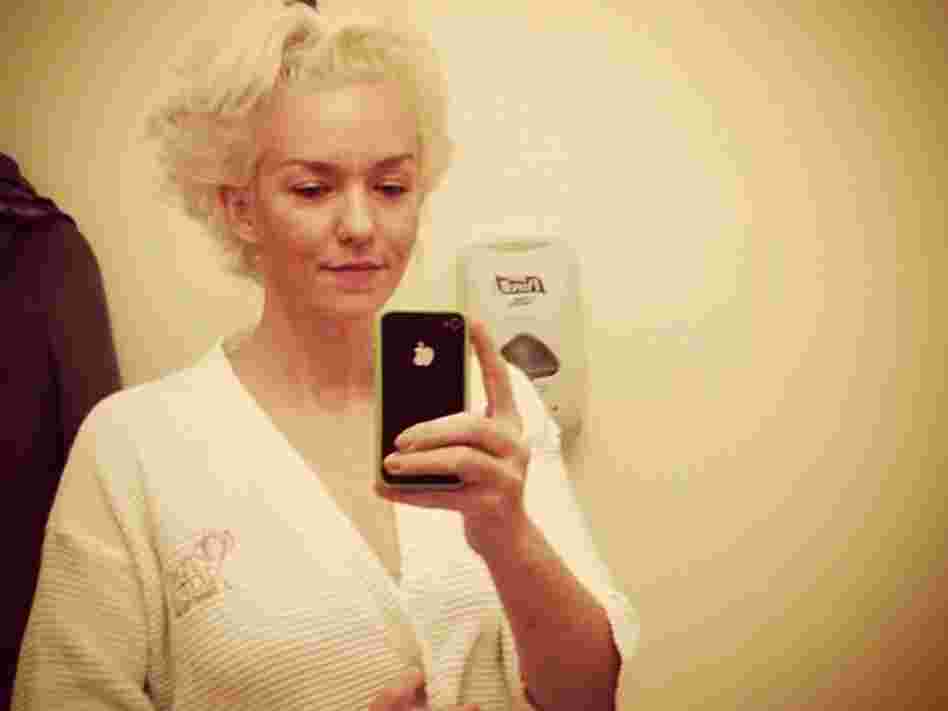 Xeni Jardin photographs herself at a breast cancer screening clinic Thursday. Posting the photo on Twitter, she wrote, "Instagrammed my mammogram. The cloth gowns at @pinklotusbc make you feel like its gonna be ok."