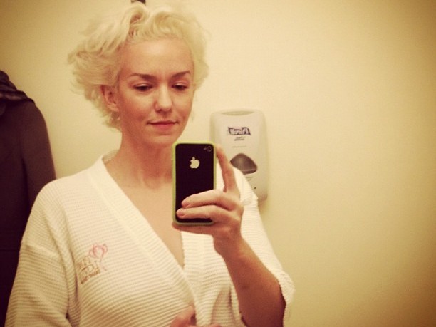 Xeni Jardin photographs herself at a breast cancer screening clinic Thursday. Posting the photo on Twitter, she wrote, "Instagrammed my mammogram. The cloth gowns at @pinklotusbc make you feel like its gonna be ok."