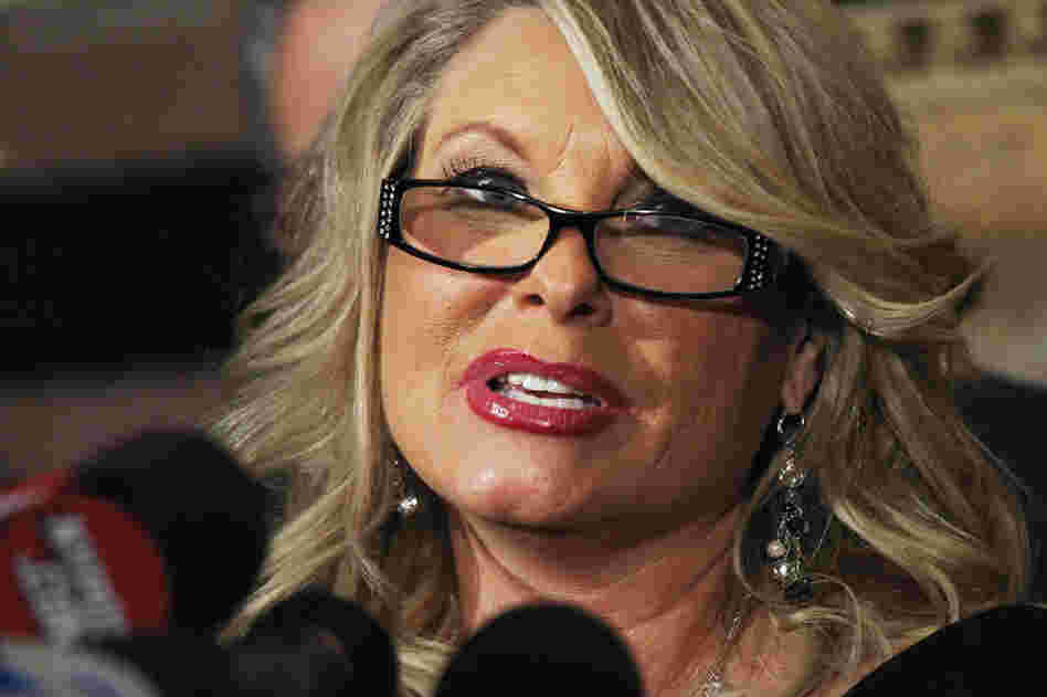 At a Nov. 7 news conference, Sharon Bialek accuses Cain of sexual harassment more than a decade ago. Bialek was one of four women to accuse Cain of inappropriate behavior while he was CEO of the National Restaurant Association. 