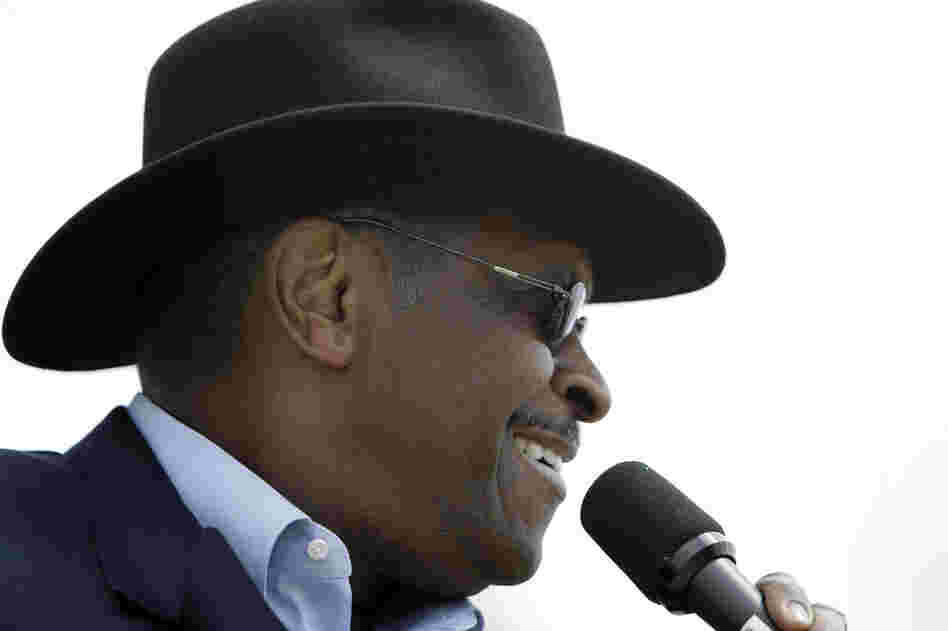 Cain speaks during a Tea Party rally in Des Moines, Iowa, on April 16. He has never held a political post but ran unsuccessfully for a U.S. Senate seat in Georgia in 2004 and briefly ran for the GOP presidential nomination in 2000. 