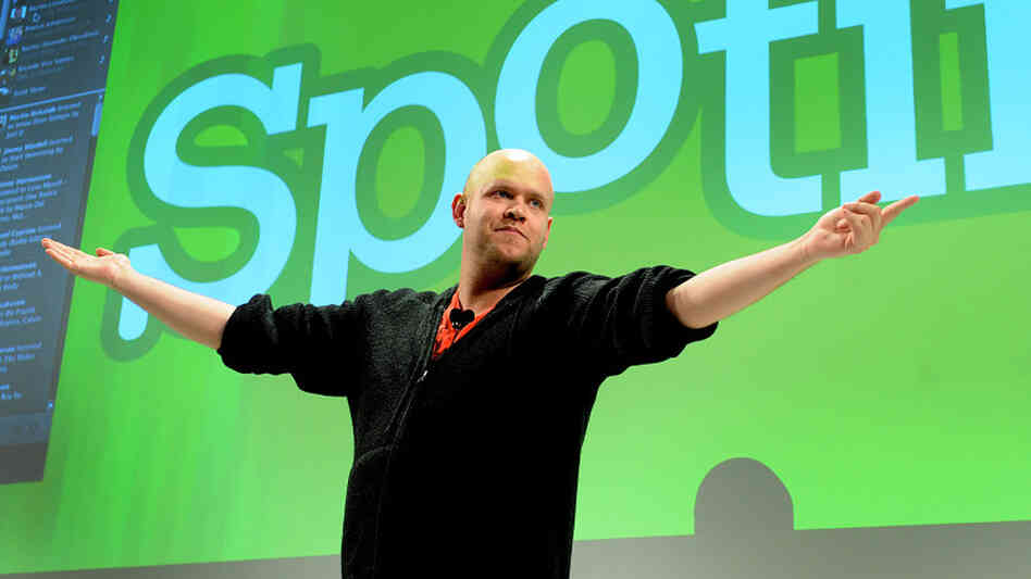 Daniel Ek, CEO of Spotify, speaks at a news conference in New York on Wednesday. Daniel Ek, CEO of Spotify, speaks at a news conference in New York on Wednesday.