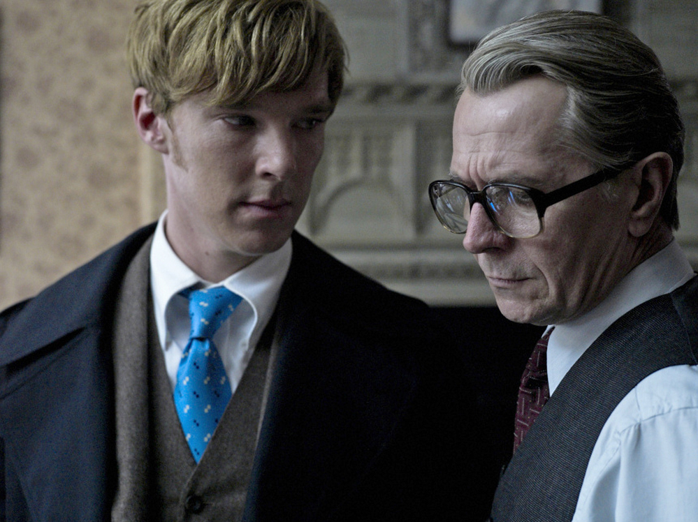 'Cosh And Carry': Smiley's colleague Peter Guilliam (Benedict Cumberbatch, left) runs the MI6 division charged with blackmail, kidnapping and other rough stuff.