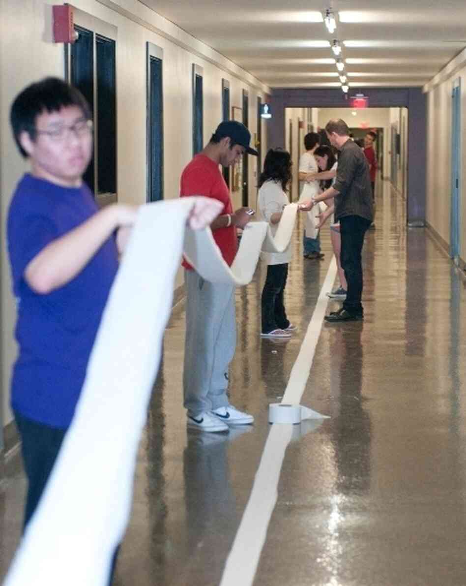MIT's "infinite corridor" is 825 feet long, giving the students enough room to go for the record. MIT's "infinite corridor" is 825 feet long, giving the students enough room to go for the record.