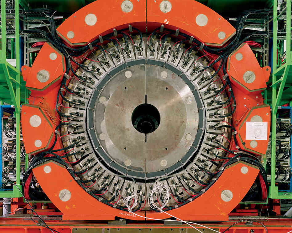 One section of a particle detector in the Large Hadron Collider, the world's largest and highest-energy particle accelerator, 2006, Simon Norfolk/Institute One section of a particle detector in the Large Hadron Collider, the world's largest and highest-energy particle accelerator, 2006, Simon Norfolk/Institute