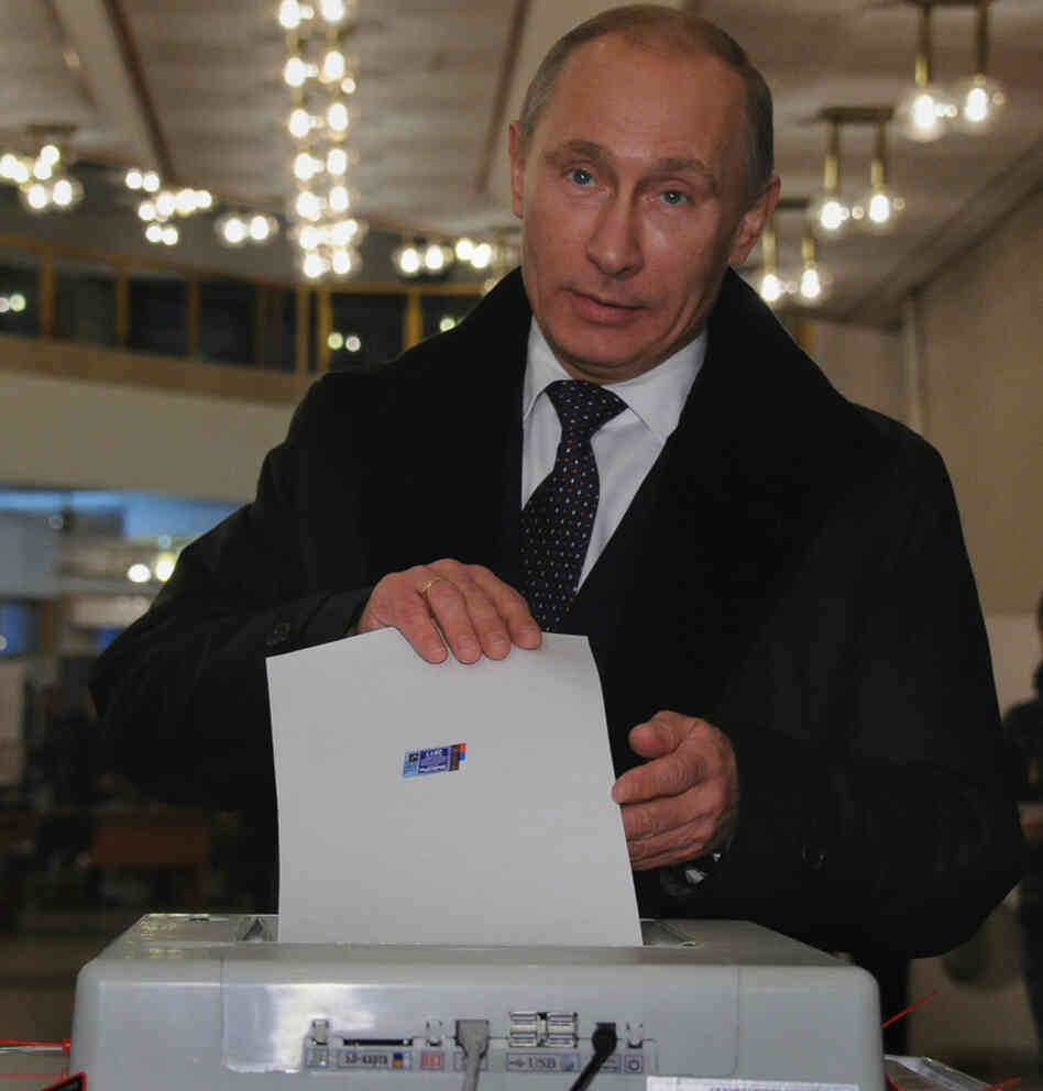 Russian Prime Minister Vladimir Putin as he voted in Moscow on Sunday (Dec. 4, 2011).