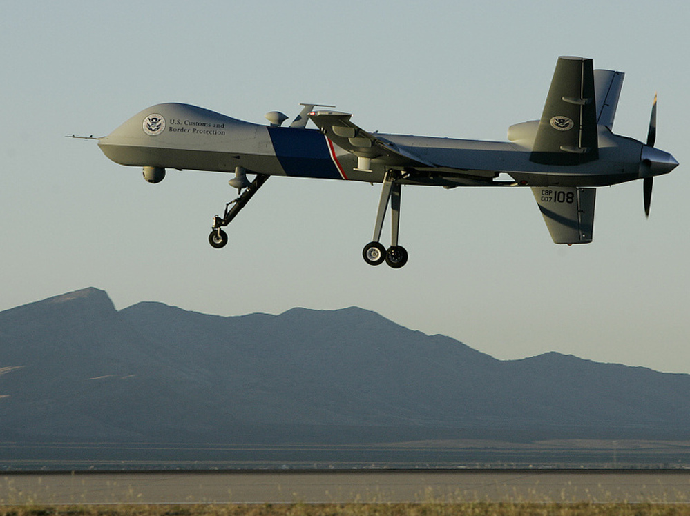  A Predator drone takes off on a U.S. Customs Border Protection mission from Fort Huachuca, Ariz. 